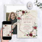 Rustikales Foto mit geometrischer Geometrie aus Ku Einladung