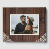 Rustikales Foto mit Holzstrohbeleuchtung Gästebuch (Rückseite)