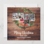 Rustikales Foto mit Merry Holiday Karte (Vorderseite)