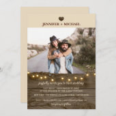 Rustikales Foto mit Stallenholz Einladung (Vorne/Hinten)