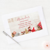 Rustikales Foto mit Weihnachtsartikeln Rechteckiger Aufkleber (Umschlag)