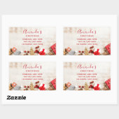 Rustikales Foto mit Weihnachtsartikeln Rechteckiger Aufkleber (Blatt)