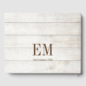 Rustikales Foto Moderne, elegante Goldfarbenhochze Gästebuch (Rückseite)