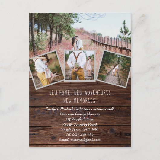 Rustikales FOTO Neue Zuhause Wir verschoben Änderu Postkarte (Vorderseite)
