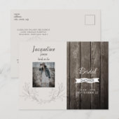 Rustikales Foto neutrales Brautparty Einladungspostkarte (Vorne/Hinten)