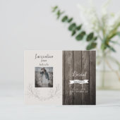 Rustikales Foto neutrales Brautparty Einladungspostkarte (Stehend Vorderseite)