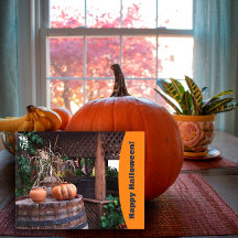 Rustikales Foto Orangenkürbis Urlaub Postkarte