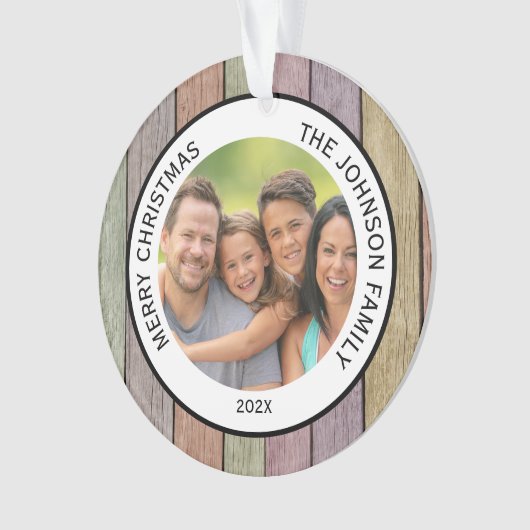 Rustikales Foto Ornament (Vorderseite)