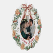 Rustikales Foto Ornament Karte (Rechts)