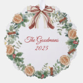 Rustikales Foto Ornament Karte (Rückseite)