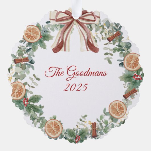 Rustikales Foto Ornament Karte (Rückseite)