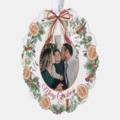 Rustikales Foto Ornament Karte (Links)