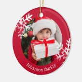 Rustikales Foto Ornament mit Schneeflocken (Links)