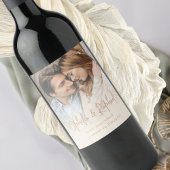 Rustikales Foto Overlay Cream Boho Wedding Weinetikett