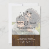 Rustikales FOTO OVERLAY Wedding INVITE QR Code UAW Einladung (Vorderseite)