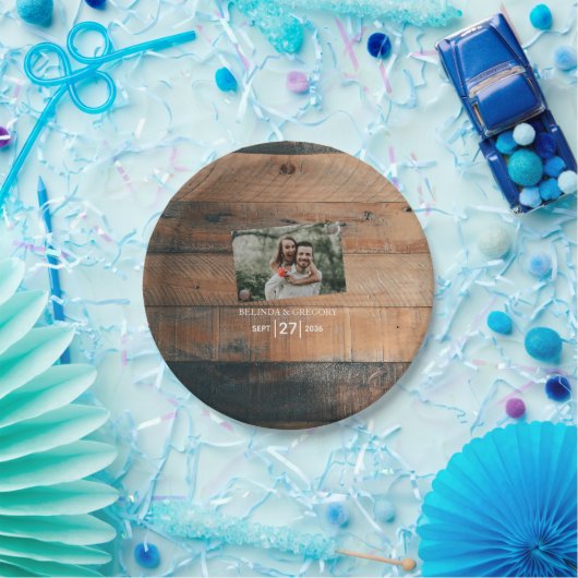 Rustikales Foto Pappteller (Party)