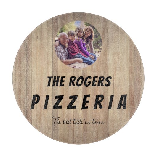Rustikales Foto Pizzeria Cutting Board Schneidebrett (Vorderseite)