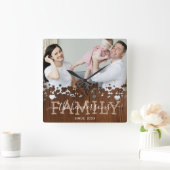 Rustikales Foto Quadratische Wanduhr (Zuhause)