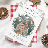 Rustikales Foto Red Berries Weihnachten Mitteilungskarte