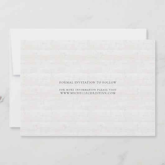 Rustikales Foto Save The Date (Rückseite)