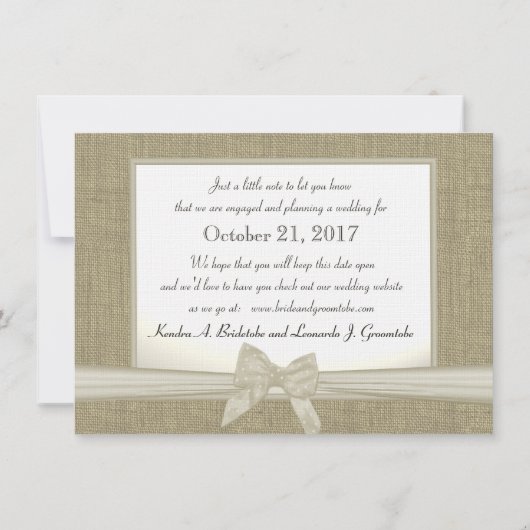 Rustikales Foto Save the Date (Rückseite)