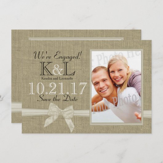 Rustikales Foto Save the Date (Vorne/Hinten)