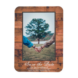 Rustikales Foto Save the Date Holz personalisieren Magnet
