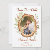 Rustikales Foto Save the Date Karte (Vorderseite)