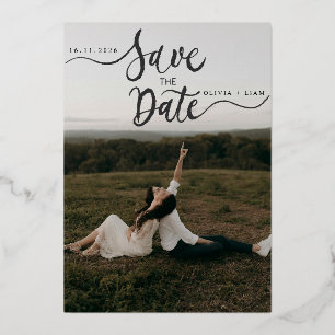 Rustikales Foto Save the Date Karte Bearbeitbare