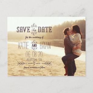 Rustikales Foto Save the Date Postkarte