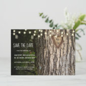 Rustikales Foto Save the Date | STRINGLICHTE (Stehend Vorderseite)