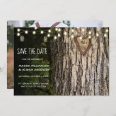 Rustikales Foto Save the Date | STRINGLICHTE (Vorne/Hinten)