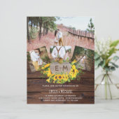 Rustikales Foto Sonnenblumen Einladungen Hochzeite (Stehend Vorderseite)