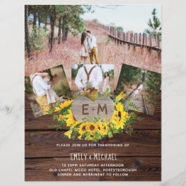 Rustikales Foto Sonnenblumen Einladungen Hochzeite