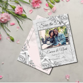Rustikales Foto-Template für die Rose Save the Dat Ankündigung