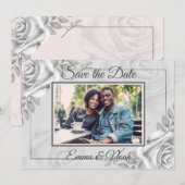 Rustikales Foto-Template für die Rose Save the Dat Date (Vorne/Hinten)