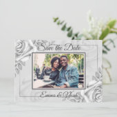 Rustikales Foto-Template für die Rose Save the Dat Save The Date (Stehend Vorderseite)