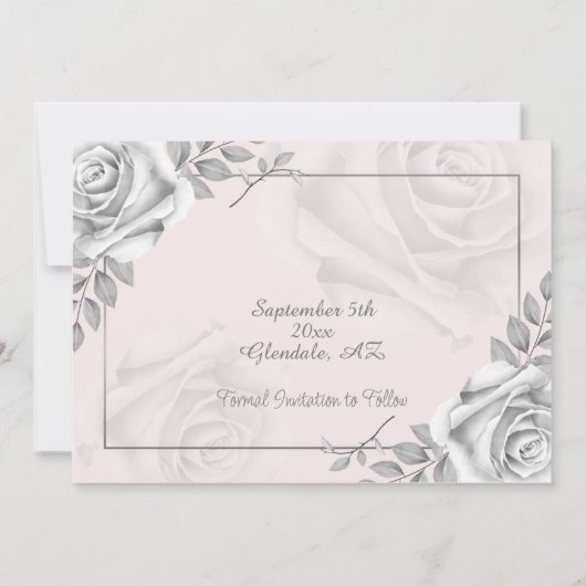 Rustikales Foto-Template für die Rose Save the Dat Save The Date (Rückseite)