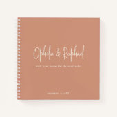 Rustikales Foto Terracotta Boho Wedding Gästebuch Notizblock (Vorderseite)