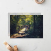 Rustikales Foto über die Brücke verzaubertes Waldl Mitteilungskarte (Vorderseite/Rückseite Beispiel)