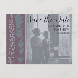 Rustikales Foto und Foliage Save the Date Hochzeit Ankündigungspostkarte