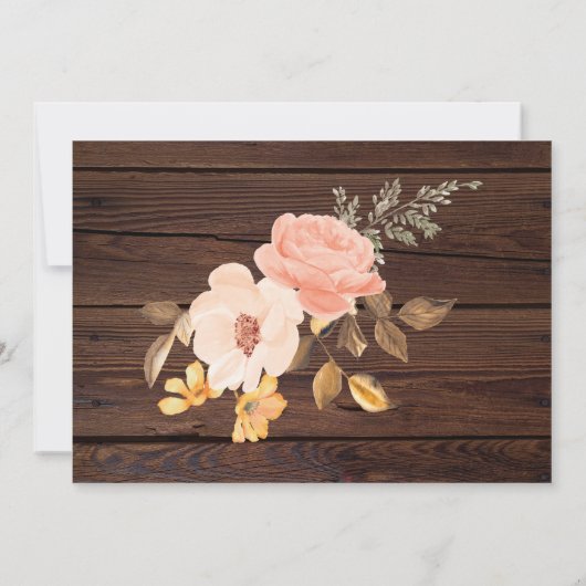 Rustikales FOTO Vielen Dank Karten Peach Rose (Rückseite)