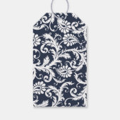 Rustikales Foto Vintag Damask Muster Geschenkanhänger (Rückseite)