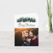 Rustikales Foto Weihnachtsbaum Feiertagskarte (Vorderseite)