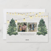 Rustikales Foto Weihnachtsbaumbaum Holz Feiertagskarte (Rückseite)