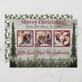 Rustikales Foto Weihnachtskarte Feiertagskarte (Vorne/Hinten)