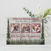 Rustikales Foto Weihnachtskarte Feiertagskarte (Stehend Vorderseite)