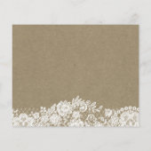 Rustikales Foto "White Lace Kraft" Save the Date (Rückseite)