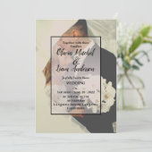 Rustikales Foto zum Hochzeitsfeiern Einladung (Stehend Vorderseite)