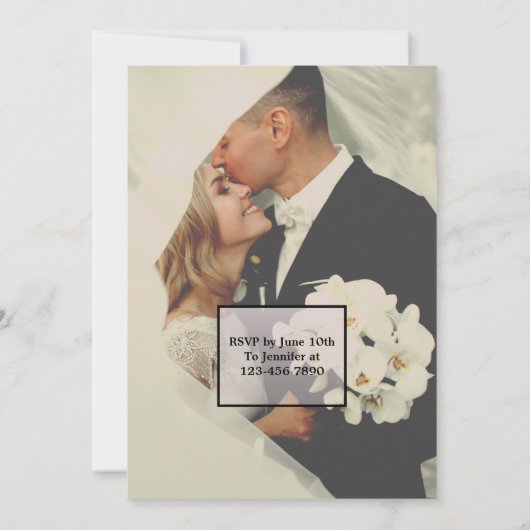 Rustikales Foto zum Hochzeitsfeiern Einladung (Rückseite)